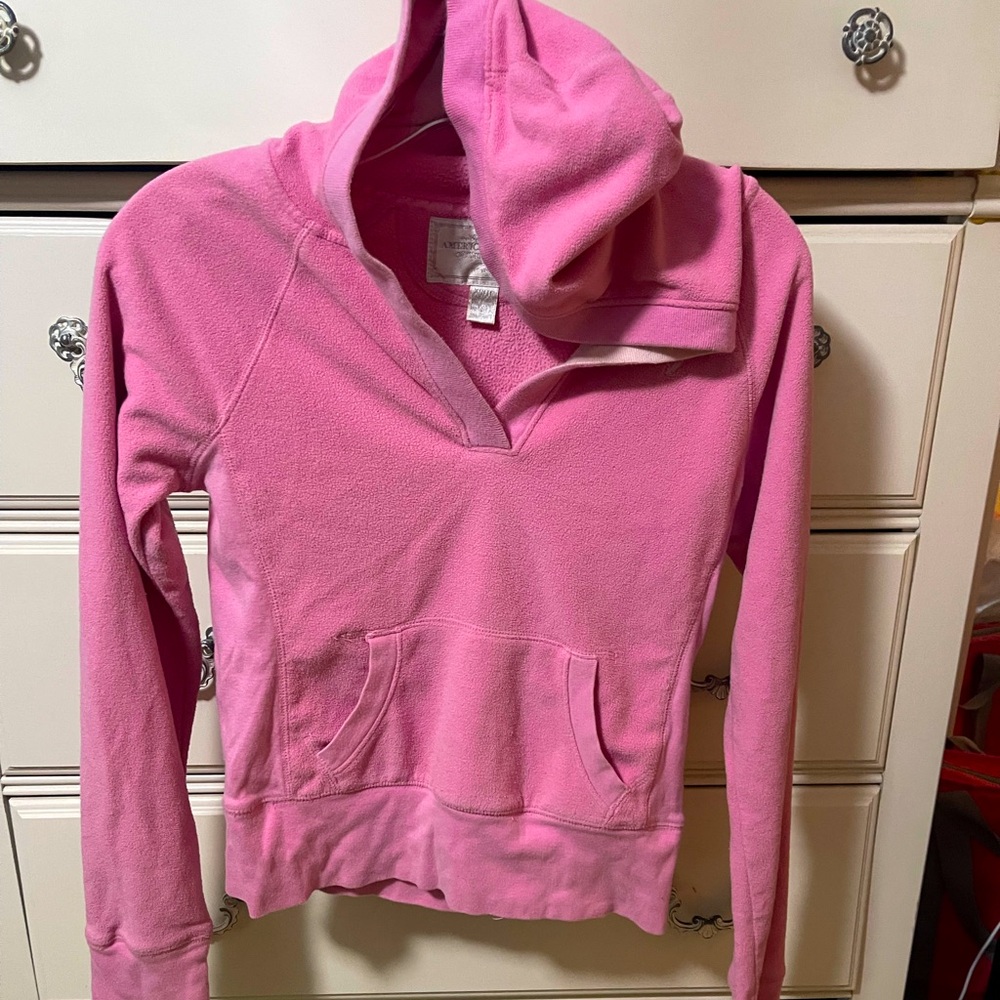 American Eagle Outfitters Pink Pullover Hoodie Size XS